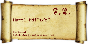 Hartl Máté névjegykártya