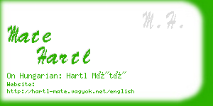 mate hartl business card